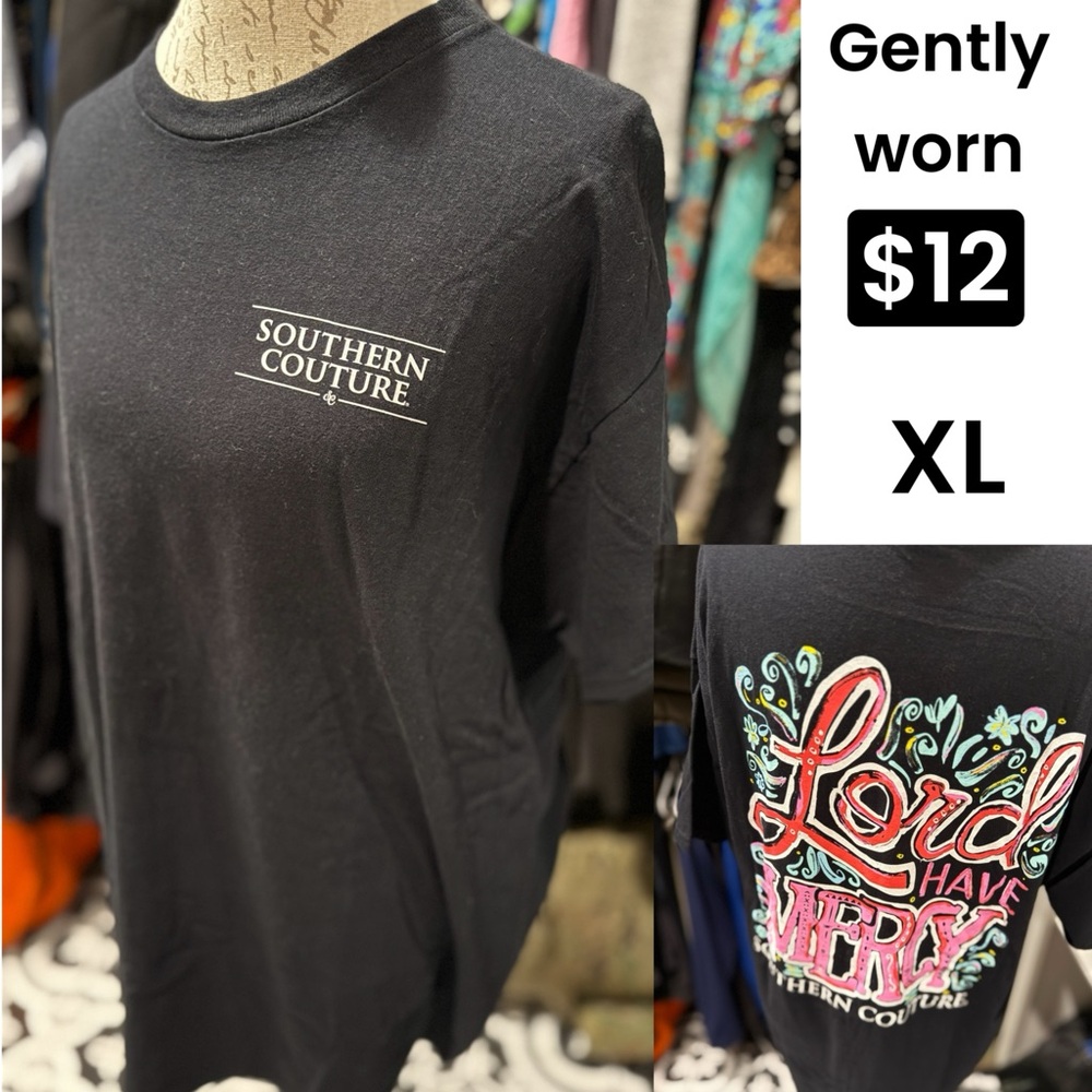Southern Couture Women's Black Short Sleeve Graphic Tee - XL